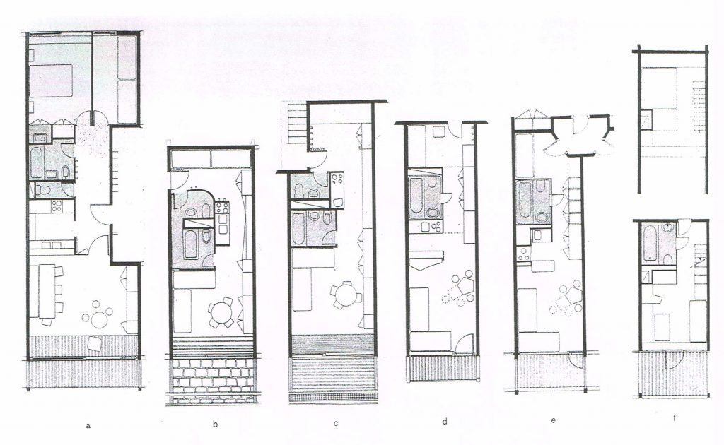 Evolution des plans des appartements 1969-85